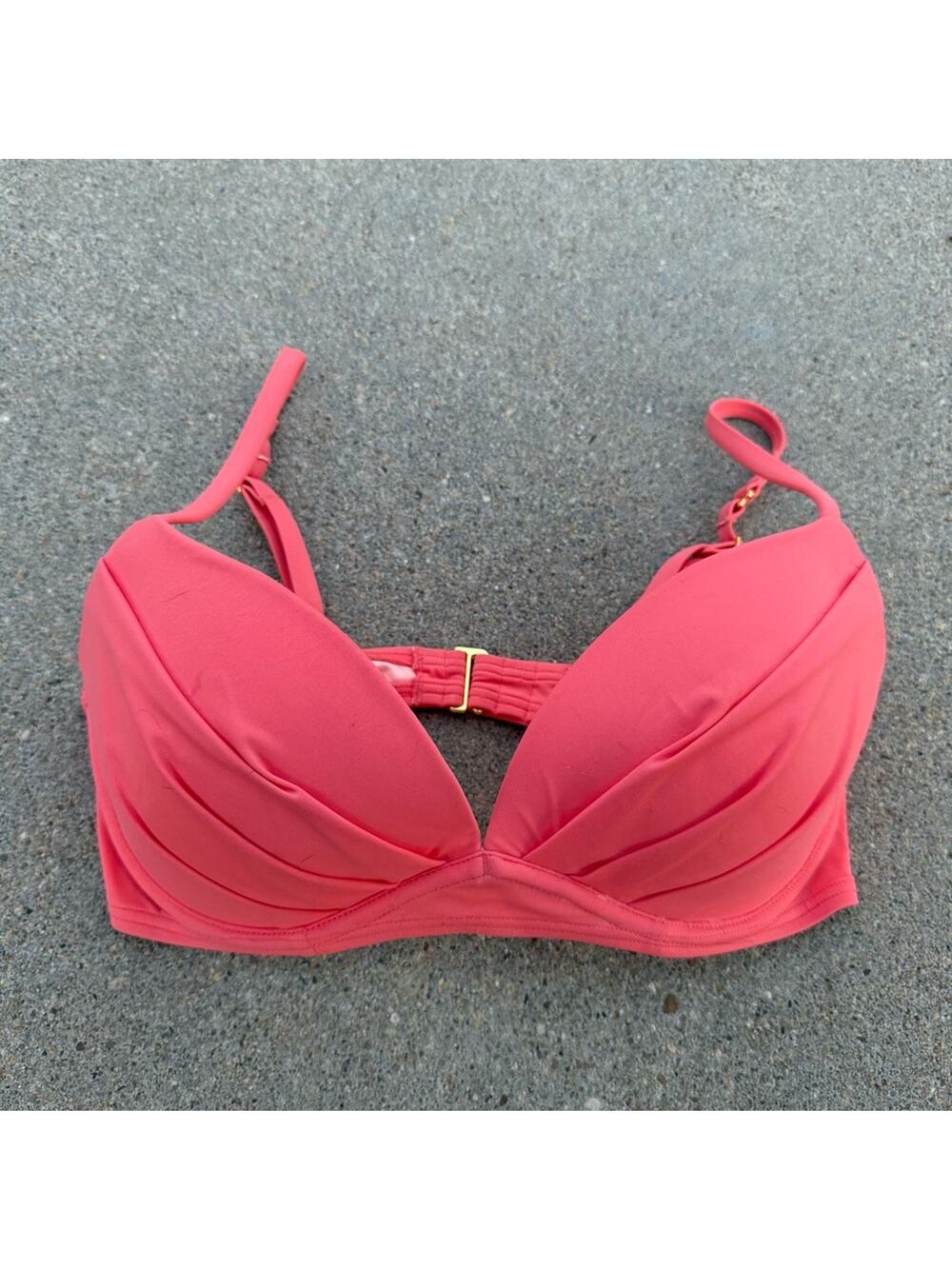 Victoria’s Secret 32DD Angel Convertible Bikini Swim Bra Top Coral Pink Push Up
